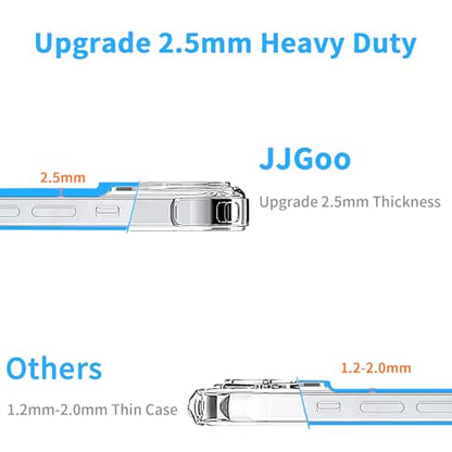 JJGoo Compatible with iPhone 12 and iPhone 12 Pro Case Clear, 2.5mm Thickness Heavy Duty Transparent Soft Anti-Scratch Protective Shockproof Bumper Cover Phone Case - color: Clear Heavy Duty