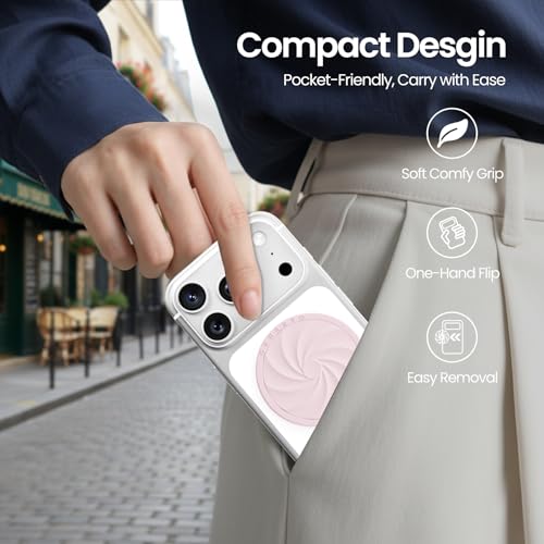 ORNARTO Vortuxe for MagSafe Phone Grip with Kickstand, Chalk Pink - color: Chalk Pink