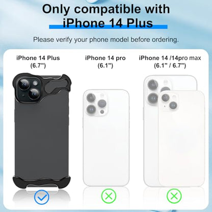 Frameless Phone Case Crafted for iPhone 14 Plus Black - color: Aluminum Black, size: iPhone 14 Plus