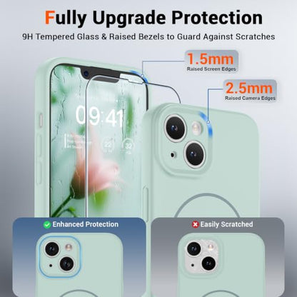SUPFINE Silicone & Magnetic for iPhone 14 Plus Case - color: Aquamarine, size: iPhone 14 Plus
