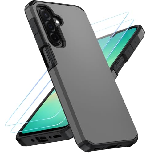 for Samsung Galaxy A17 Case : Shockproof Phone Cover with HD Screen Protector,Hybrid Protective Military-Grade Drop Protection for Galaxy A17 5g / A16 5g & A26 Phone Case(Grey) - color: Grey