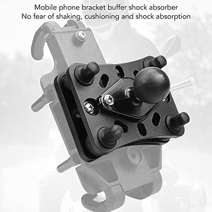 Motorcycle Phone Holder Shock Absorber | 4 Silicone Damping - Vibration Columns | Universal Phone Bracket for Motorcycle/Motorbike | Nylon Base with Stainless Steel Frame