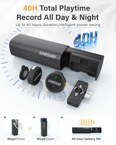 Wireless Microphone for iPhone Android, Magnetic Lavalier Lapel Mic - color: White