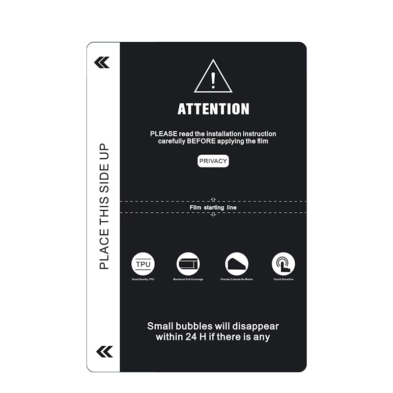 8-inch HD Matte Privacy Flexible Hydrogel Film Straight Curved Screen Protector Cut Machine Mobile Phone Protective Film (PRIVACY) - color: PRIVACY