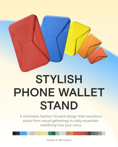 MOFT Magnetic Wallet Stand Compatible with iPhone 18/17/16/15/14/13 Series, Angle Adjustment Magsafe Compatible MOVAS Phone Stand - color: Sunset, size: Standard