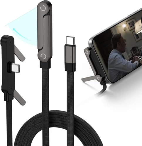 USB C to USB C Cable 240W Fast Charging Cable 5 FT，Invisible Stand Charging Cable，Flat USB c Cable,USB c Cable Right Angle，for iPhone 17 Series, Samsung Galaxy S25 S24 Ultra etc