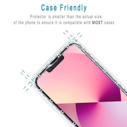 2 Pack Screen Protector for iPhone 13 Mini 5.4 Inch Tempered Glass - color: Clear