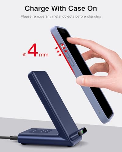 Wireless Charging Station,3 in 1 Charging Stand for Apple Multiple Devices - color: Blue