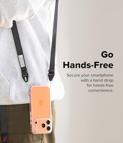 Ringke Phone Lanyard for iPhone 17 Pro Max and Most Smartphones [One-Touch Buckle] Shoulder Strap Adjustable Sturdy Universal Phone Crossbody Neck Lanyard for Travel Essentials - Lettering Black 3 - color: Lettering Black 3