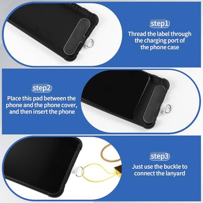 14 Pieces Clear Phone Tether Tab Universal Phone Lanyard Patch Without Adhesive for Most Smartphones Phone Cases - color: Square Shape