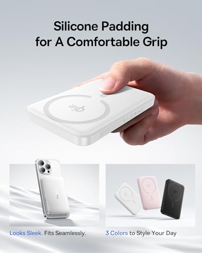 Baseus for MagSafe Portable Charger, Qi2 Certified 15W Wireless Magnetic Power Bank 10000mAh with USB-C Cable 22.5W PD Charging, Battery Pack Compatible with iPhone 17/16/15/14/13 Pro/Pro Max Series - color: White