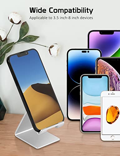 Aluminum Phone Stand for iPhone Series, Samsung, Silver - color: Silver