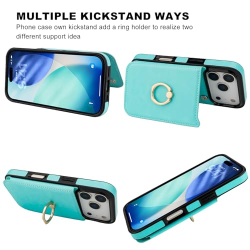 ONETOP for iPhone 18/17 Pro Wallet Case with Credit Card Holder,LightBlue - color: Light Blue