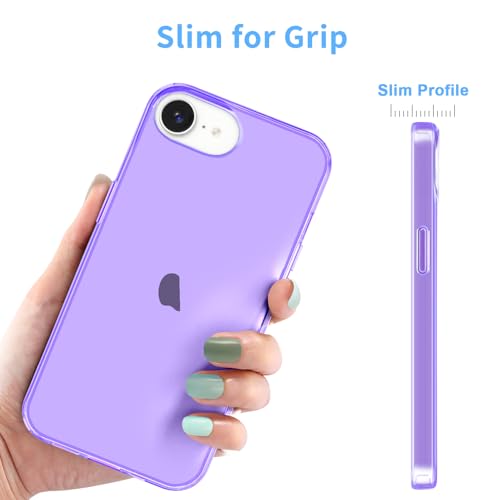 JJGoo for iPhone 17e Case for iPhone 16e Case Clear, Soft Transparent Shockproof Protective Slim Thin Phone Case Cover for 16e / 17e - color: Purple