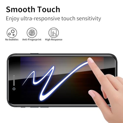 3 Pack Privacy Screen Protector for iPhone SE3/SE2020/SE2022/6/6S/7/8, 9H Hardness Double Shatterproof Anti-Spy Tempered Glass Film, Easy Installation - size: iPhone SE3/SE2020/SE2022/6/6S/7/8