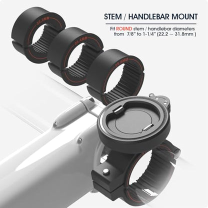 Bike Phone Mount, Universal Handlebar Holder for MTB Gravel Road E-Scooter - style: Dual-Clip Stem/Handlebar Mount