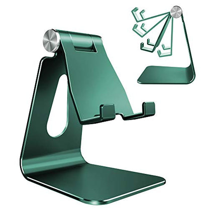 CreaDream Aluminum Cell Phone Stand, Adjustable Phone Holder for Desk - color: Turquoise Green