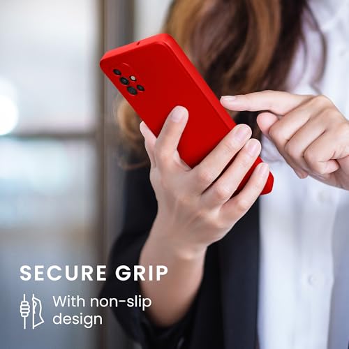 kwmobile Case Compatible with Samsung Galaxy A51 Case -Soft TPU Back Phone Cover - with Metallic Look - Metallic Dark Red - color: metallic dark red, size: Galaxy A51