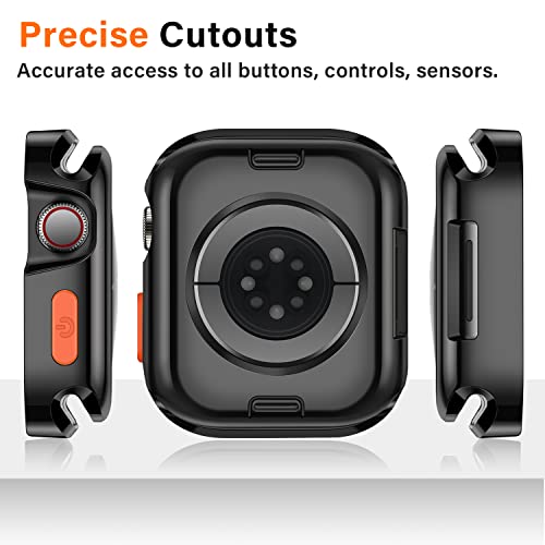Amizee Rugged Case Compatible with Apple Watch Case Series 9/8/7 41mm SE 3/2/1 Series 6/5/4 40mm, Soft TPU Shockproof Bumper Drop Proof Protective Cover Compatible with iWatch - Plating Black - color: Plating Black, size: 40mm/41mm