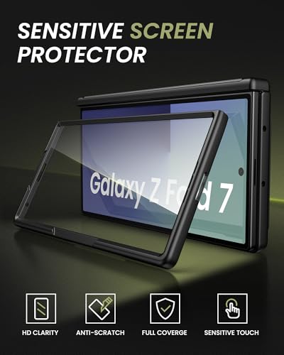 for Samsung Galaxy Z Fold 7 Case with Card Holder, Black - color: Black