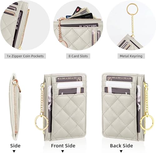 Phone Lanyard Crossbody Wrist Strap, Adjustable Clip and Go Strap for Phone with Wallet Crossbody for iPhone with Phone Tethers & Retractable ID Badge Card Holder-Beige - color: With Retractable Keychain-white