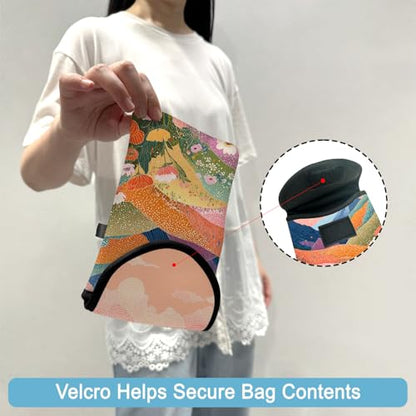Neoprene Cell Phone Sleeve Pouch Case Bag with Crossbody Strap Neck Lanyard for Women 7.5 X 4.3 in Colorful Mountains - color: Colorful Mountains