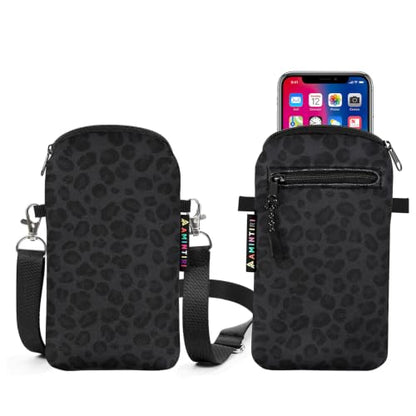 Lanyard Phone Holder Pouch, Phone Bag with Pocket for iPhone & Samsung - color: Black Panther