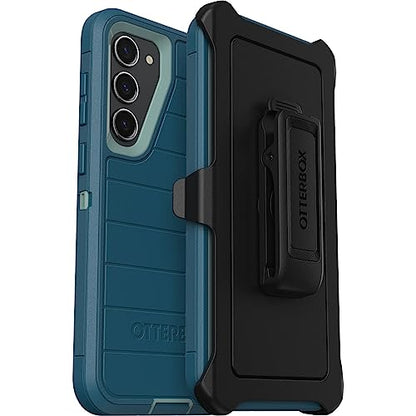 OtterBox Galaxy S23+ (Only) - Defender Series Case - Manoeuvre (Blue), Rugged & Durable - with Port Protection - Includes Holster Clip Kickstand - Microbial Defense Protection - Non-Retail Packaging - color: Manoeuvre (Blue)