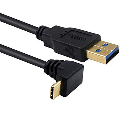 Poyiccot USB Type C 90 Degree Cable 3.3feet/1m, Up & Down Angle USB 3.0 A to USB C Fast Charging Cable for Samsung Galaxy, Tablets and More