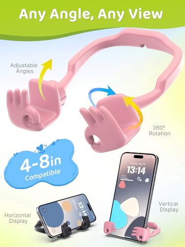 Stocking Stuffer for Wife Teen Girl Kids Tween Gift Phone Holder 3D OK Hand - color: Black & Pink