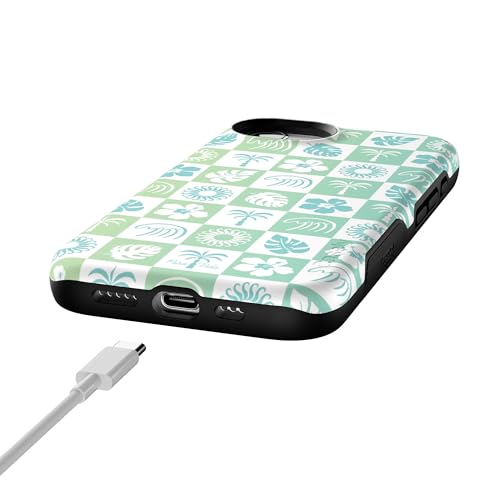 Casely iPhone 16e Case | Pura Vida | Coastal Checkers | Bold Protective Design | Compatible with MagSafe - color: Pura Vida | Coastal Checkers