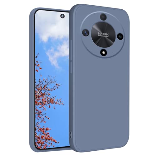 Phone Case for Honor Magic 6 Lite, Silky Soft Touch for Honor Magic 6 Lite Case Silicone Shockproof Slim Cute Anti Fingerprint Protective Cover Aesthetic (Gray) - color: Gray