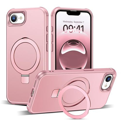 SKYLMW Compatible with iPhone 16e/17e Case with Stand,Rose Gold - color: Rose Gold, size: iPhone 16e & iPhone 17e