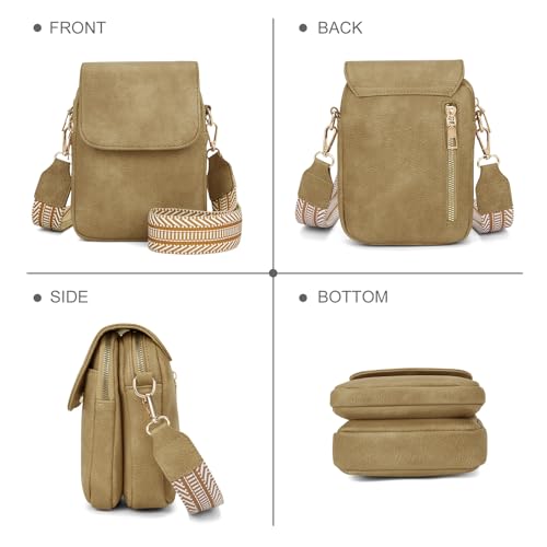 Fashion Small Crossbody Bags for Women Trendy Designer Cell Phone Purses | Adjustable Straps,with Card Holder,Detachable Wristlet Strap,small Cross Body Bag for Woman,Mini Bags,Travel Purse,Work,Gym - color: Huashan Apricot