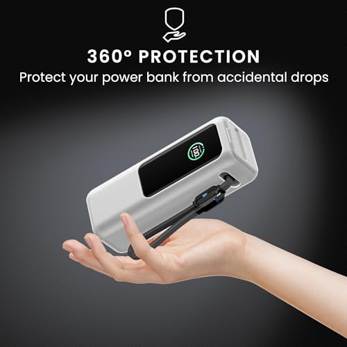 kwmobile Case Compatible with Anker Power Bank 25000mAh (A1695H11) - Portable Powerbank Cover - External Battery Charger Bag, Shockproof - Transparent - color: transparent
