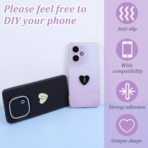 12Pcs Cell Phone Ring Holder,Heart Shaped Phone Finger Ring,4 Color