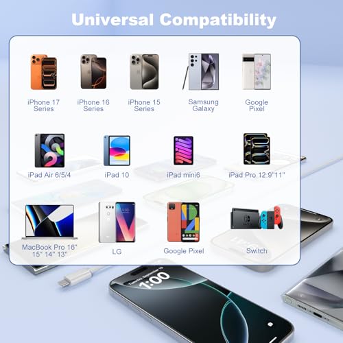 Car CarPlay Cable for iPhone 17/16/15 Pro Max Air 3FT USB A to USB C Cable - color: White, size: 3FT