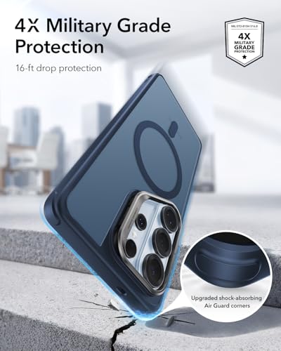 ESR for Samsung Galaxy S26 Ultra Phone Case with Stash Stand, Compatible with MagSafe, Military-Grade Protection, Magnetic Case for, Scratch-Resistant Back Cover, Frosted Navy Blue - color: Frosted Navy Blue
