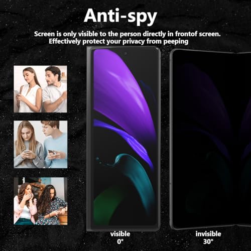 1 Pack for Samsung Galaxy Z Fold 2 Inner Privacy Screen Protector. Anti Scratch, Self-Healing, Anti Spy Flexible TPU Film NOT Tempered Glass for Samsung Galaxy Z Fold 2 - size: for Galaxy Z Fold 2