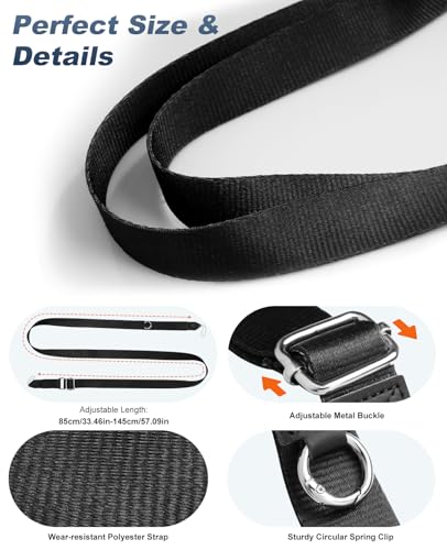 TiMOVO Phone Lanyard Crossbody for iPhone 17 Series Case, Adjustable Anti-Theft Phone Strap with Quick Release Buckle - color: Black