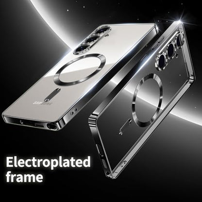Hurgoer for Samsung Galaxy S25 Case.Soft TPU Electroplated Frame Cover with Clear Back.Drop Tested Protective Full Body S24 Case.Thin Light Slim【Not Magsafe】 (Black, S25/S24) - color: Black, size: S25/S24