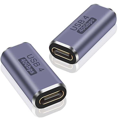 Poyiccot USB C Female to Female Adapter, 100W USB C Coupler, 40Gbps Type C Extension Extender Adapter Support Thuderbolt 4 Cable for iPone, Docking, Galaxy, 2-Pack - style: usb c female to female
