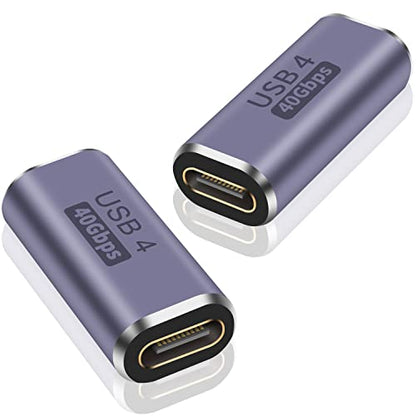 Poyiccot USB C Female to Female Adapter, 100W USB C Coupler, 40Gbps Type C Extension Extender Adapter Support Thuderbolt 4 Cable for iPone, Docking, Galaxy, 2-Pack - style: usb c female to female