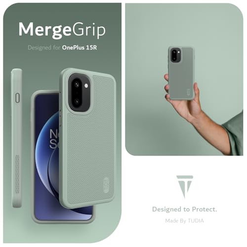 TUDIA MergeGrip Designed for OnePlus 15R Case 5G (2026) - [Military Grade Drop Tested] Dual Layer Shockproof Slim Rugged Tough Protective Phone Cases Cover (Green Lily) - color: Green Lily