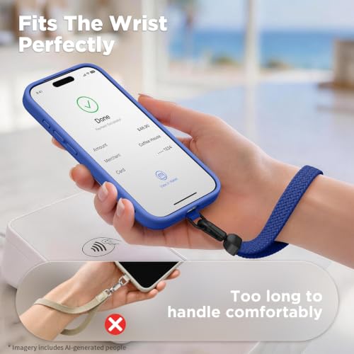 SURPHY Elastic Phone Wrist Strap, Phone Lanyard, Key Chain Lanyards - color: Deep Blue