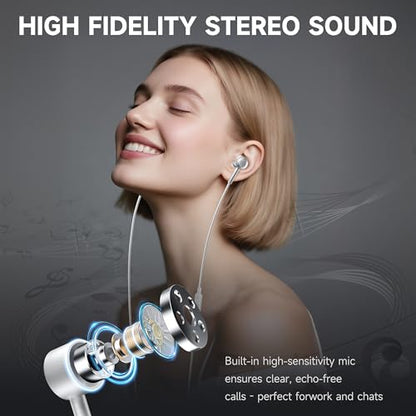 Wired Headphones USB C, [𝐀𝐩𝐩𝐥𝐞 MFi Certified] iPhone 17 Earphones Wired with USB-C Connector for iPhone 17/16/15 Pro Max Earbuds (Built-in Mic & Volume Control)