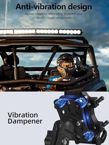ZIDIYORUO Anti-Shake UTV Phone Mount Holder with Vibration Dampener