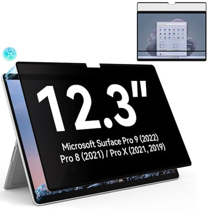 Privacy Filter Compatible with Microsoft Surface Pro 7 Plus/Pro 7/Pro 6/Pro 5/Pro 4/Pro 3, Easy On/Off 12.3 Inch Removable Anti Spy Glare Blue Light Privacy Screen - size: 12.3 inch Surface