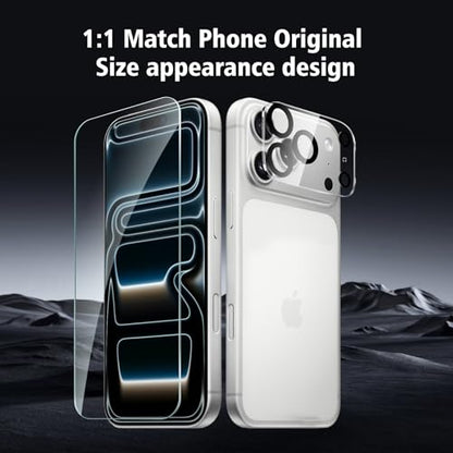 2+2 Pack compatible with iPhone 17 Pro Max Screen Protector Tempered Glass with Camera Lens Protector, Protection Film with Easy Installation Frame, 9H Hardness, Scratch Resistant, Case Friendly - size: iP17 Pro Max transparent