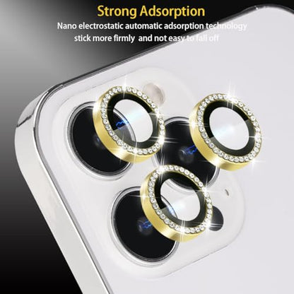 Camera Lens Protector for iPhone 16 Pro/16 Pro Max, Diamond Gold - color: Diamond Gold